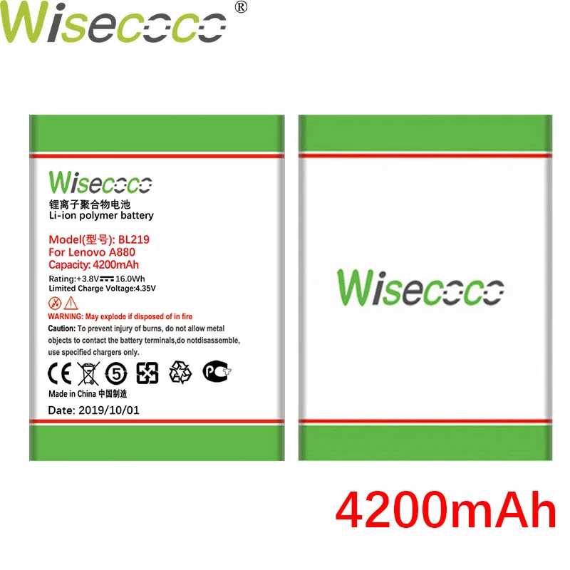WISECOCO 4200 мАч BL219 батарея для lenovo A768T A850+ A880 A889 A890E A916 S810T S856 мобильный телефон+ номер отслеживания