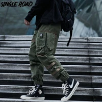 single road mens cargo pants men fashion 2021 side pockets hip hop techwear joggers male japanese streetwear trousers pants men