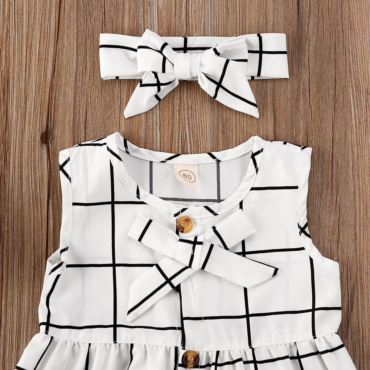 Детское летнее платье для девочек и повязка на голову От 0 до 5 лет без рукавов в