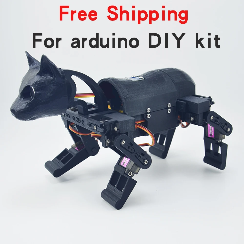 Quadruped Bionic Robot for Arduino nano DIY kit Programming Mechanical cat 12 degrees of freedom Servo motor 3D printed STEM toy