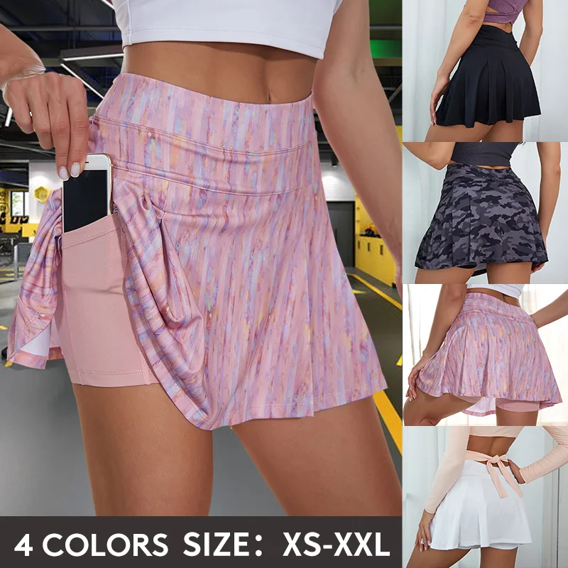 Женская спортивная короткая юбка для занятий теннисом шорты с высокой талией |