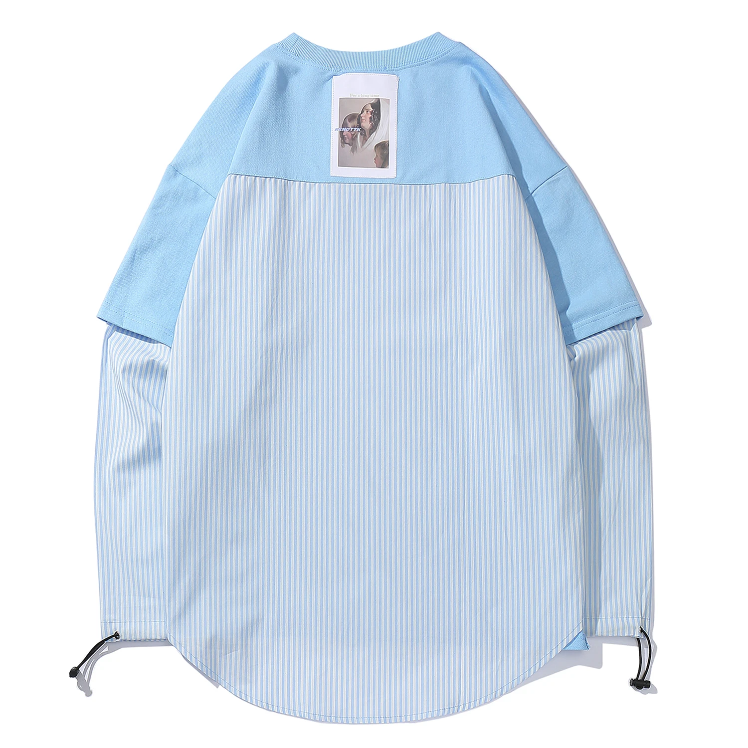 Лоскутная полосатая футболка с буквенным принтом в стиле хип хоп Харадзюку