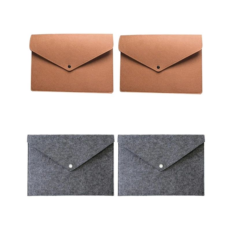 4 шт. A3 A4 Экологически чистая Простая Сумка для документов, фетровая деловая сумка для хранения канцелярских принадлежностей, коричневая и т...