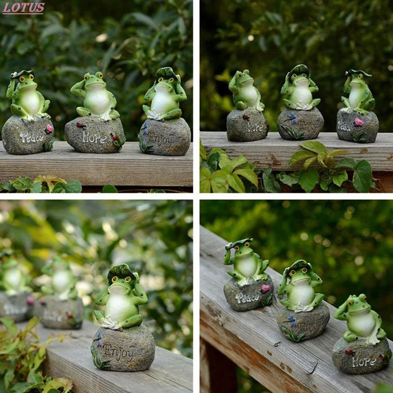 Горячая Распродажа 3 шт. лягушки сад Статуи сидя на каменные скульптуры шланг для