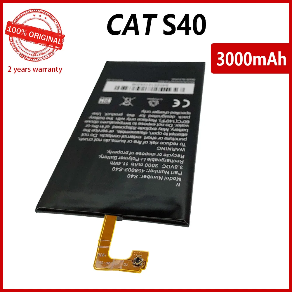 100% Оригинальный 3000Ah S40 Сменный аккумулятор для телефона Caterpillar CAT 458002-S40