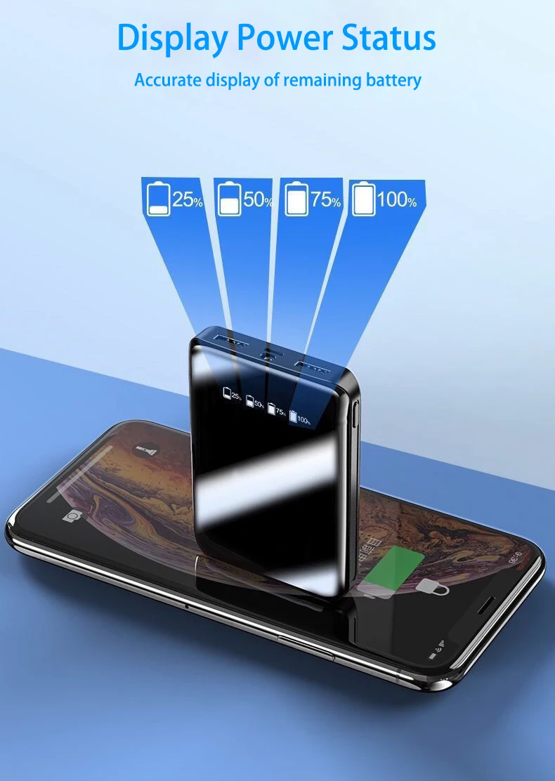 Mi ni power Bank 20000 мАч двойной USB mi power Bank для Xiao mi 8 iPhone9 быстрое зарядное устройство с двумя портами Usb внешний аккумулятор портативный