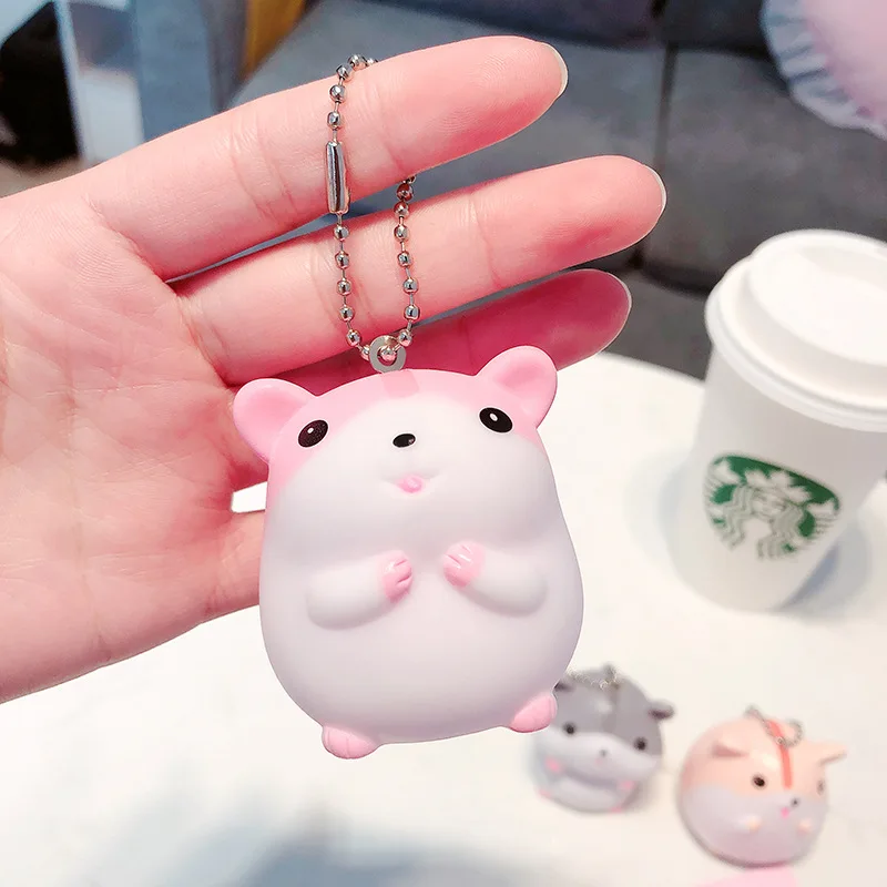 

BB Is Called Creative Cartoon Cute Hamster Keyring New Fist Car key Chains Bag Accessories Couple Gift Mobile Phone Ornaments