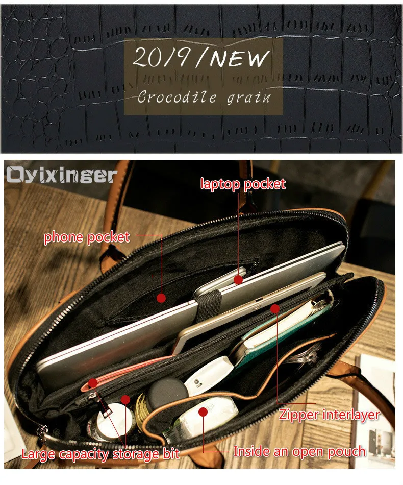 New Girls Shoulder Office Laptop Bags For Women Leather Business Briefcase Woman Laptop Handbag 13" 14" 15 Inch For Macbook Air