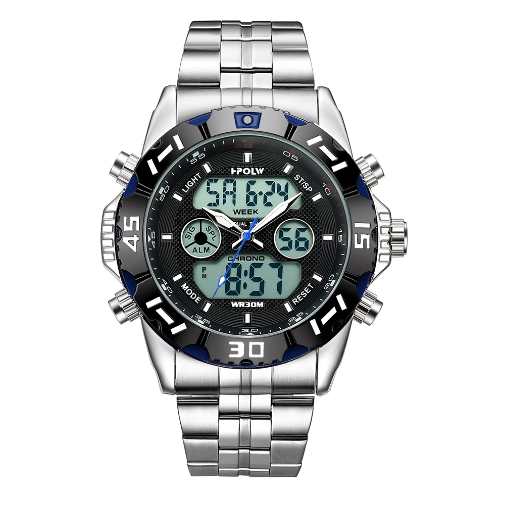 Мужские спортивные часы с хронографом военные цифровые многофункциональные