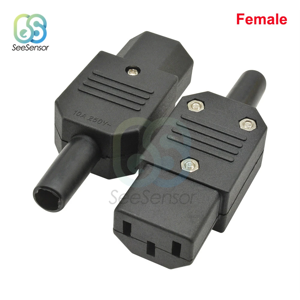 IEC прямой кабель Разъем C13 C14 черный женский/мужской разъем переменного тока 3 pin