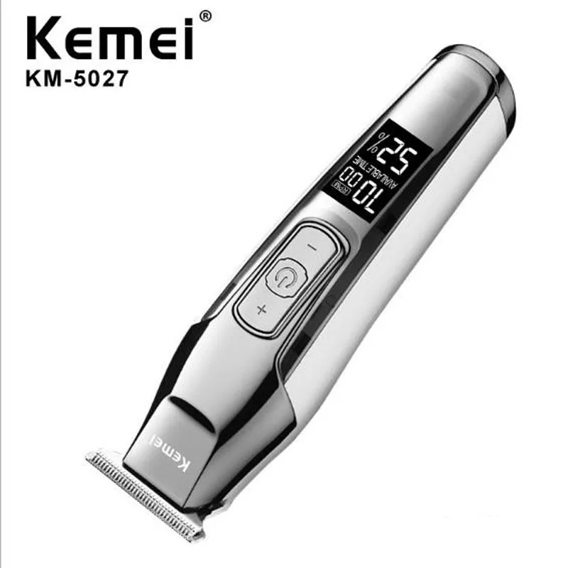 

kemei Hair Trimmer KM-5027 rechargeable Hair Clipper Oil head clipper hair carving bald head Haircut Machine LCD 4 speed