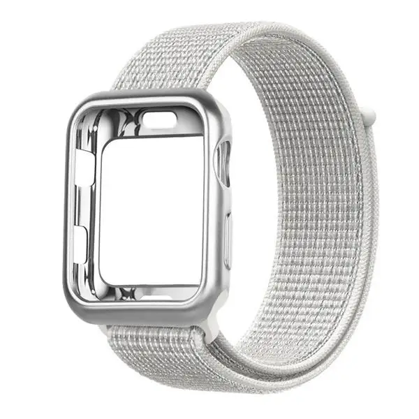 Summit white Чехол+ ремешок для apple watch 4 Band 44 мм correa apple watch 42 мм 38 мм 40 мм iwatch series 5 4 3 нейлоновый браслет pulseira - Цвет ремешка: Summit white