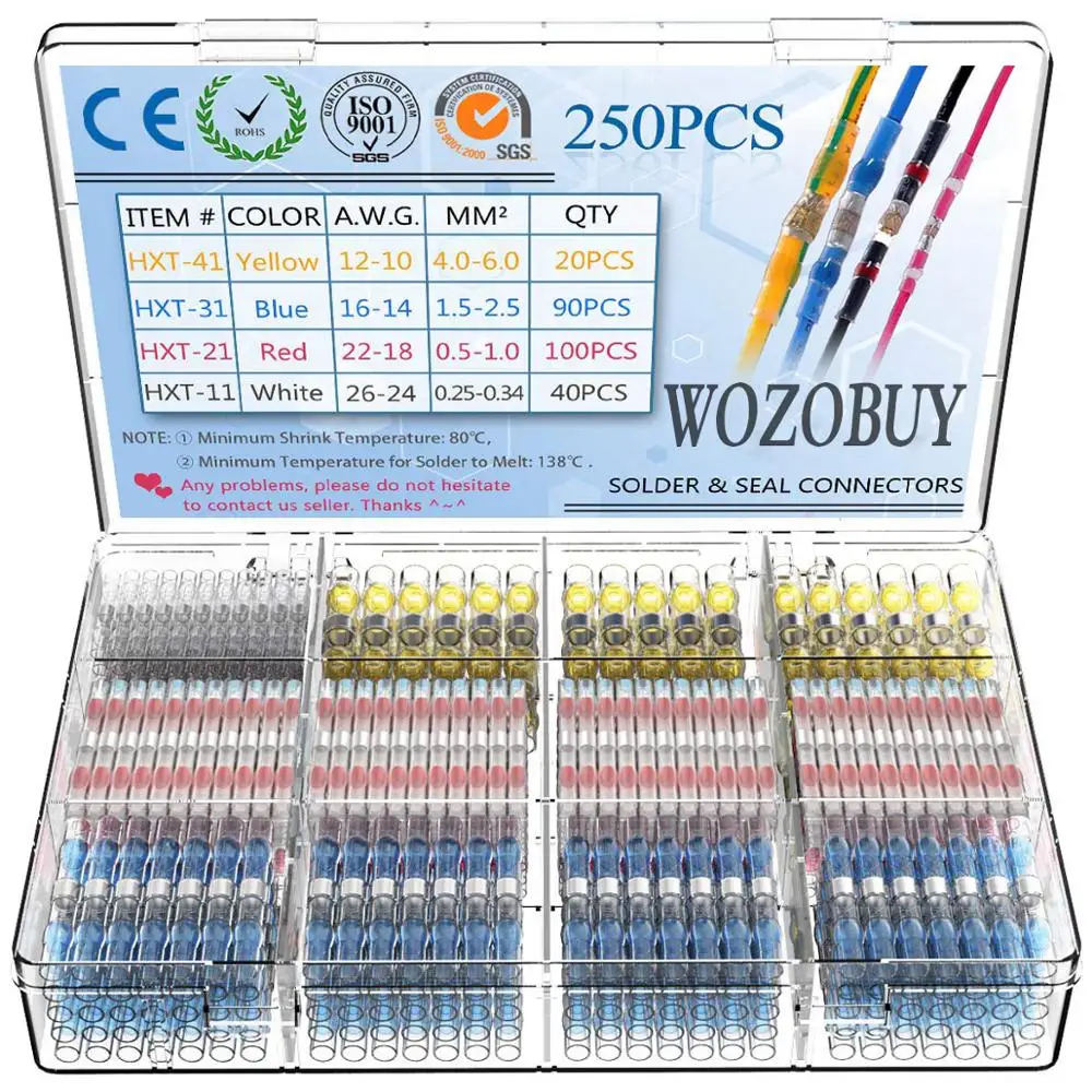 250 шт. набор Термоусадочных стыковых соединителей для пайки | Обустройство дома