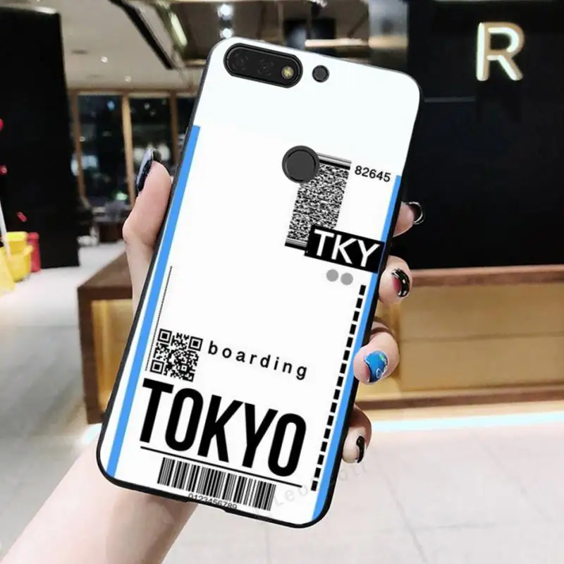 

Funny Bar Label World ticket Phone Case For Huawei Honor 7C 7A 8X 8A 9 10 10i Lite 20 NOVA 3i 3e
