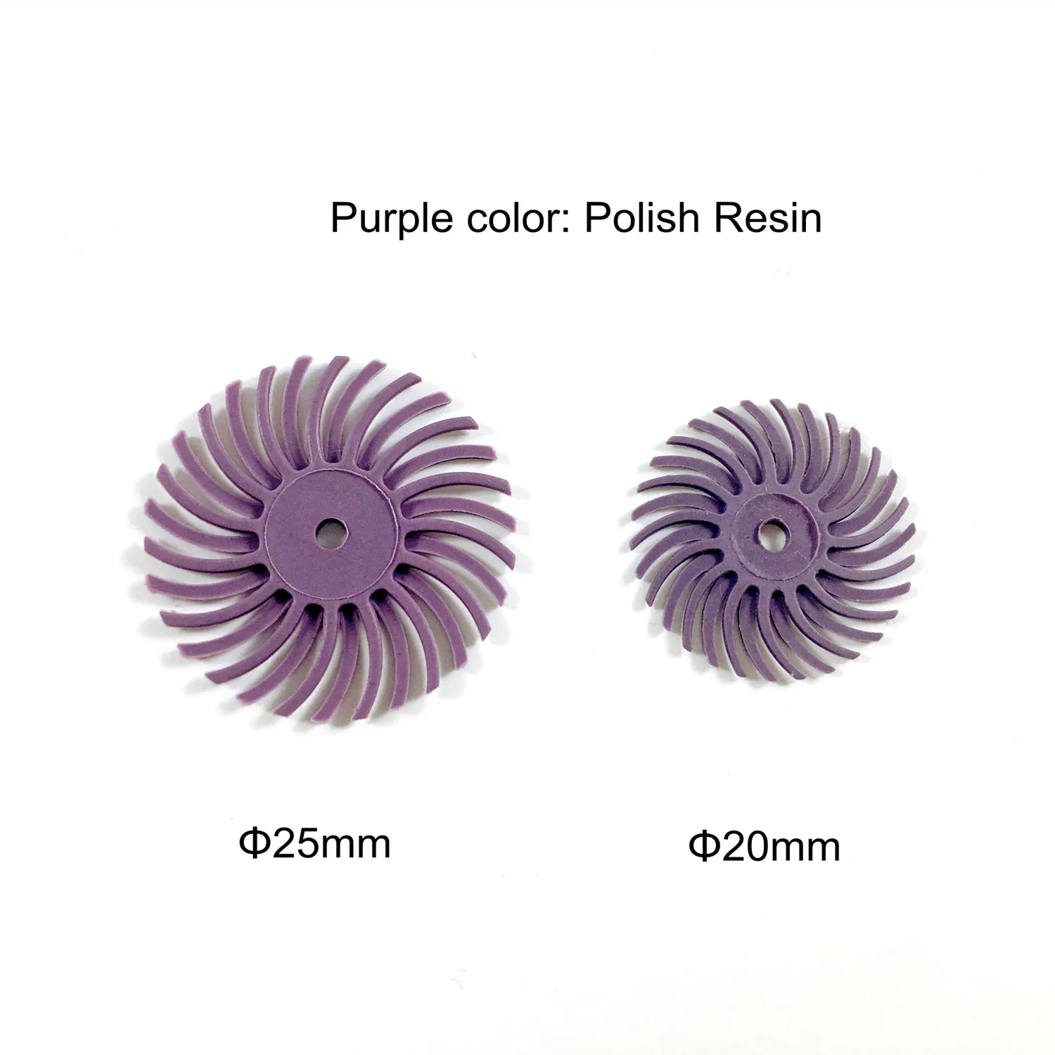 

Purple Dental Composite Spiral Teeth Finishing Wheel Disc For Polishing Resin 20mm/25mm