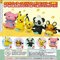 tomy dance gacha pokemon pancham snubbull electric mouse pikachu figure model decoration