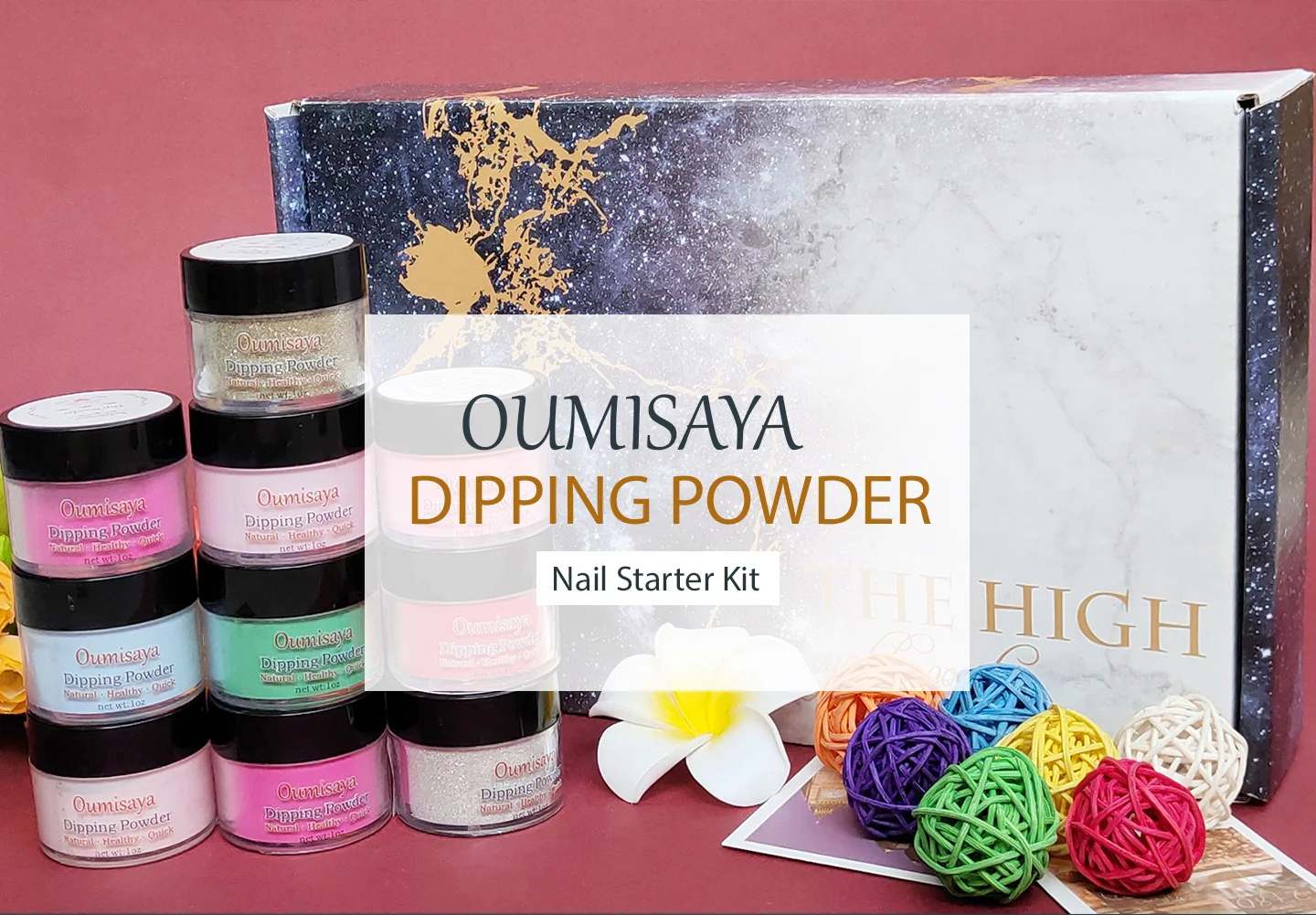 10 цветов/набор 1 унция/фляга розовый/красный/телесный цвета Oumisaya погружение порошка ногтей системы