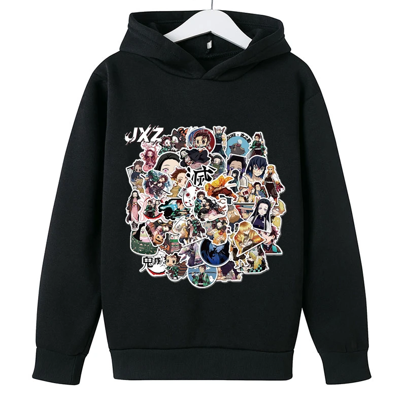 

Anime Demon Slayer Graffiti Print Long Sleeve Pullover Skateboard Teenger Streetwear Hoodie Boys Girls Funny Cartoon Sweatshirt