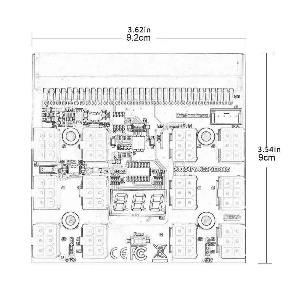 

12V power supply server conversion board 12 6pin adapter cards Fully compatible server adapter board for mining Bitcoin