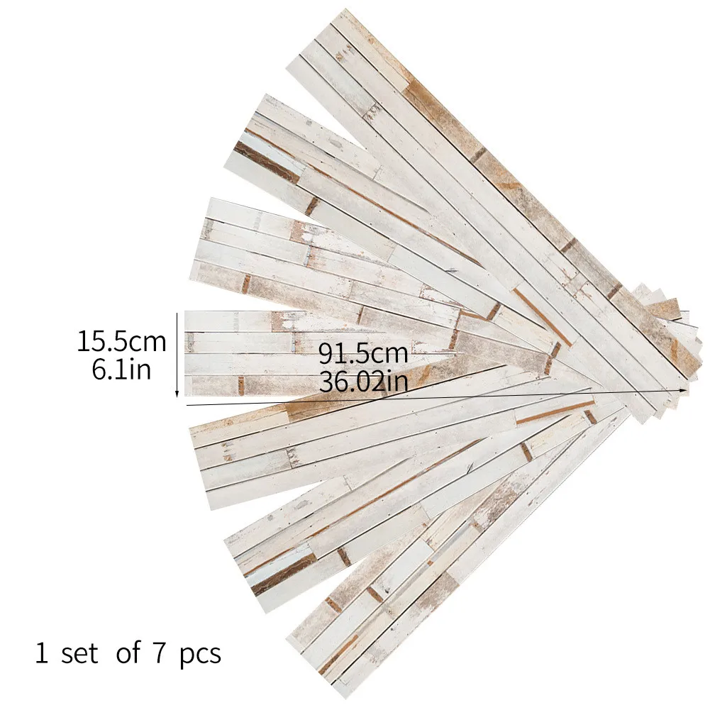 

7PCS Modern Style Floor Stickers Wood Grain PVC Waterproof Selfadhesive Living Room Toilet Kitchen Home Floor Decor