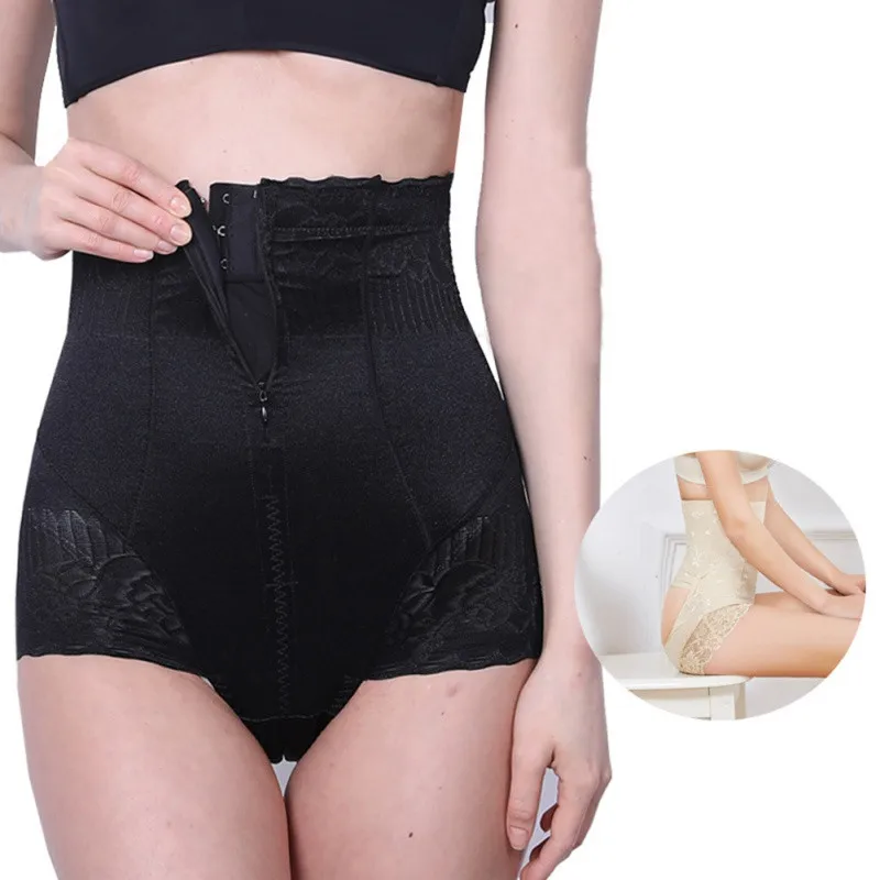 

Women Abdomen Sculpting Seamless Slimming Shaping Panties Female Breathable Zipper Closure Postpartum Stereotype Underpants