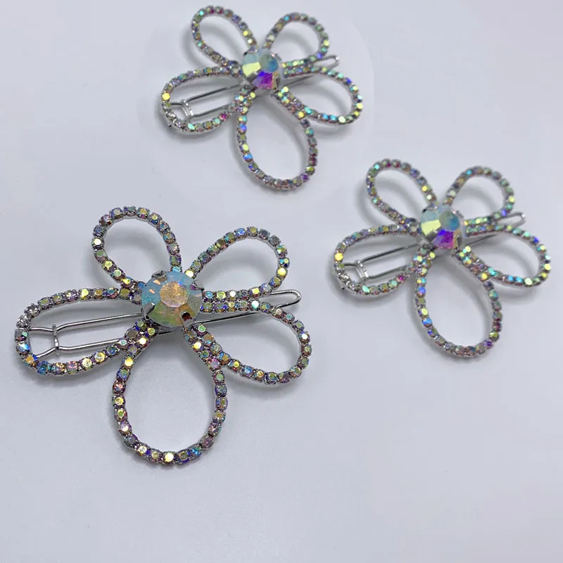 flower three pieces Ins Fashion Harajuku заколка для волос с кристаллами в форме сердца, блестящие стразы, шикарные панк заколки для волос, аксессуары для волос для женщин и девушек - Цвет: flower three pieces