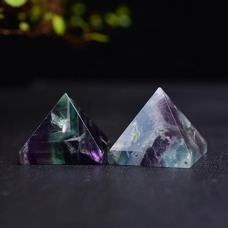 

Natural Fluorite Crystal Pyramid Quartz Healing Stone Chakra Reiki Crystal Tiger Eye Point Home Decor Crafts of Gem Stone