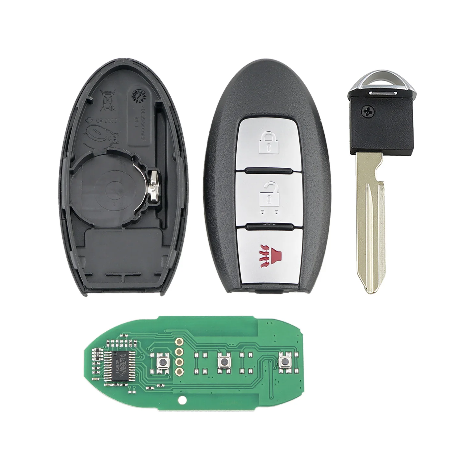 

QWMEND CWTWBIU825 3 Buttons Remote Smart Car Key For Nissan Patrol Juke Cube Micra Armada 2010-2018 433Mhz 46 Chip