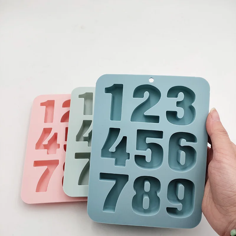 Силиконовая форма для льда с 9 ячейками инновационная Цифровая из смолы кофе желе