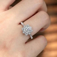 2019 fashion classic silver color ring snowflake white aaa zircon jewelry rings for women engagement wedding party ring