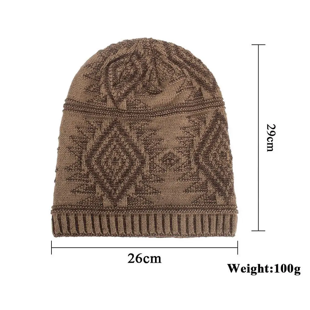 

High Quality Men's hat outdoor warmth and thick winterLong hooded knitted woolen cap