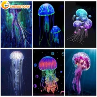 chenistory 60x75cm diy painting by numbers marine life pictures coloring zero basis handpainted oil painting home decor gift
