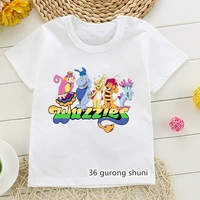 fashion childrens tshirt cute wuzzles rainbow cartoon print boys t shirts fashion harajuku girls t shirts high quality tops