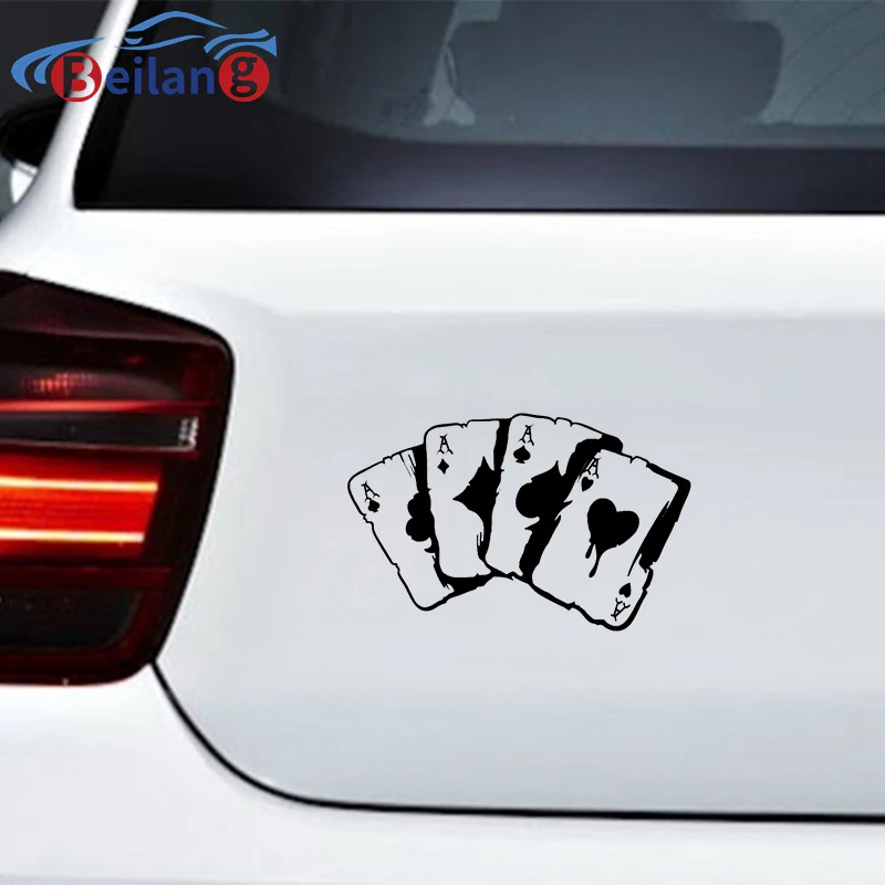 Креативные автомобильные наклейки графика в виде покера модная Наклейка на окно