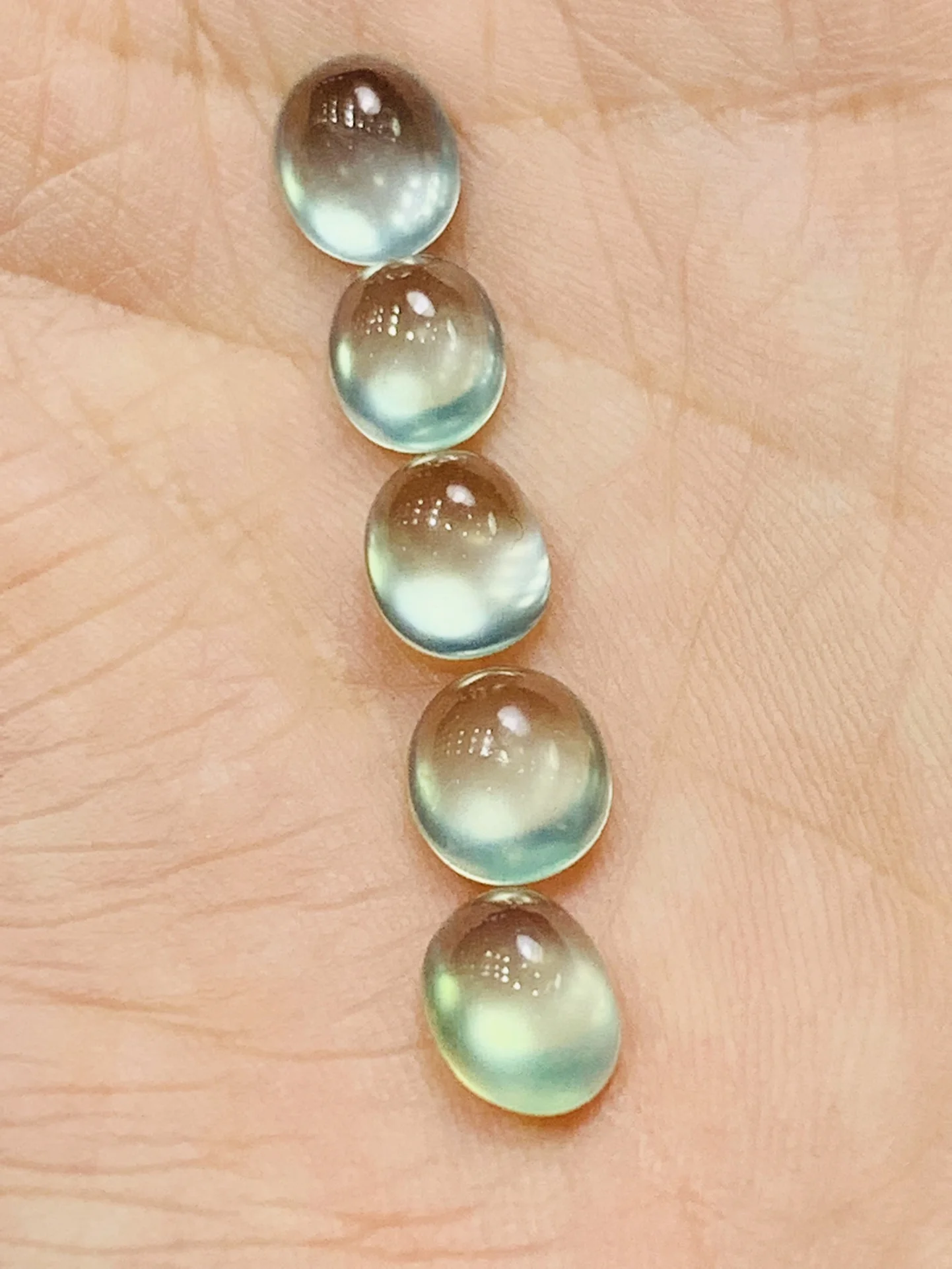 Natural prehnite loose stone bright luster Oval Making stud rings accessories gem jewelry edelstenen bijoux femme sieraden taki