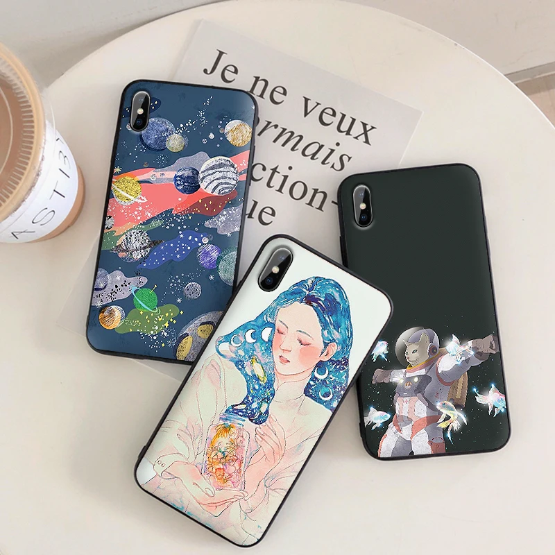 Mobile Phone Cases FOR Xiaomi Redmi Note 4X 5A 16G 32G 7 GO 7A K20pro 6 5 8 K20 Pro Abstract art planet astronaut | Мобильные