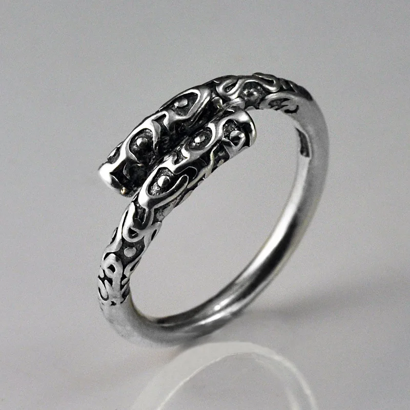 Подлинное твердое 925 пробы Серебряное кольцо для пары винтажное инкатантное
