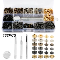 132360pcs leather snap fasteners kit 6 colors metal snap buttons press studs 4 pieces fixing tools storage box for diy supplies