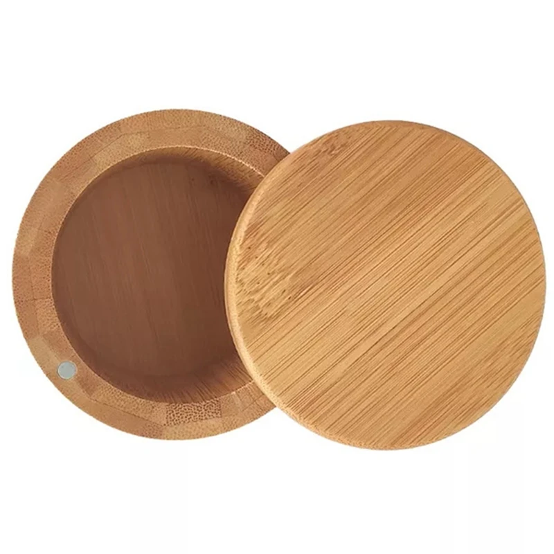 

Bamboo Wood and Spice Storage Box,with Lid Cover Wooden Teaspoon.Natural and Eco-Friendly, Perfect for Sugar,Salt(2 PCS)