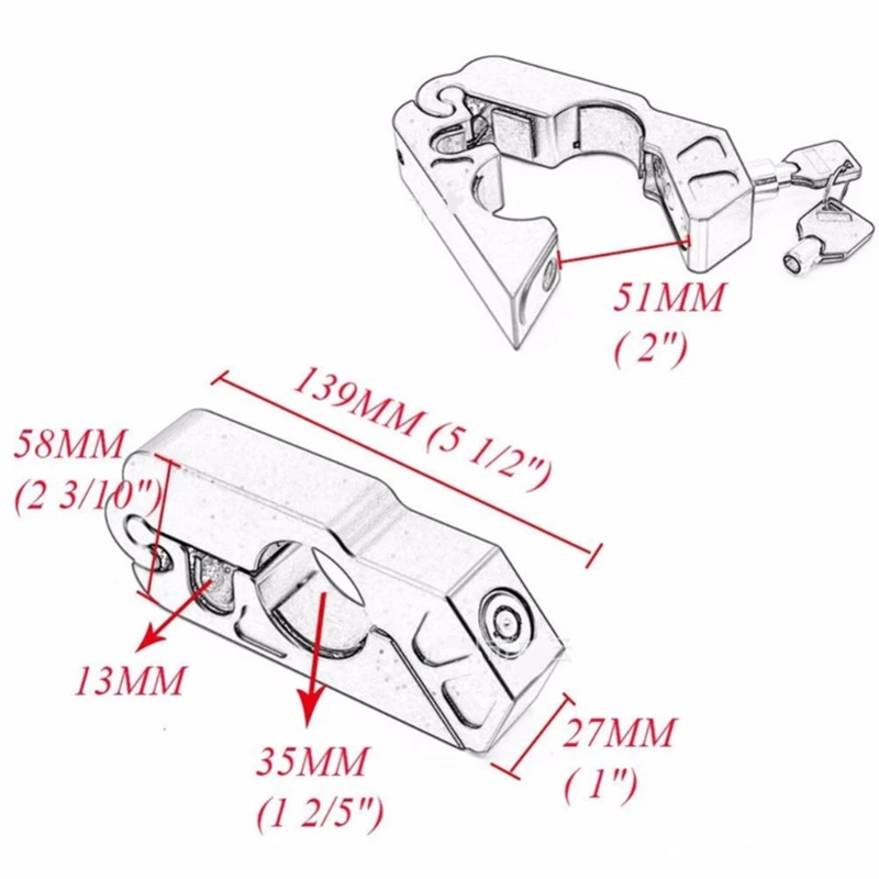 

Motorcycle Grip Lock CNC Security Safety Locks Handlebar Handset Brake Lever Disc Locking Fit Scooter ATV Anti-theft Motor Lock