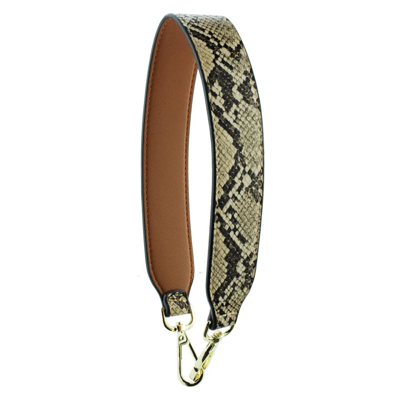 bottom snake pattern BAMADER Высокое качество Натуральная кожа женская короткая сумка ремень 58 см сменный модный Змеиный Леопардовый широкий плечевой ремень Obag - Цвет: bottom snake pattern