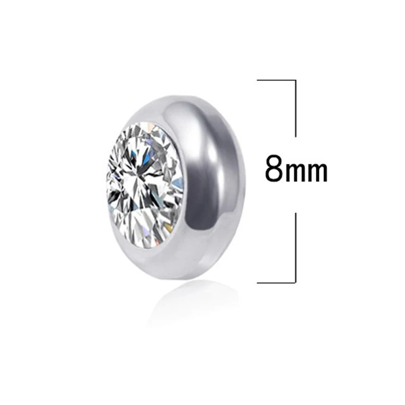 8 мм в стиле панк из нержавеющей стали поддельный пирсинг Магнитный