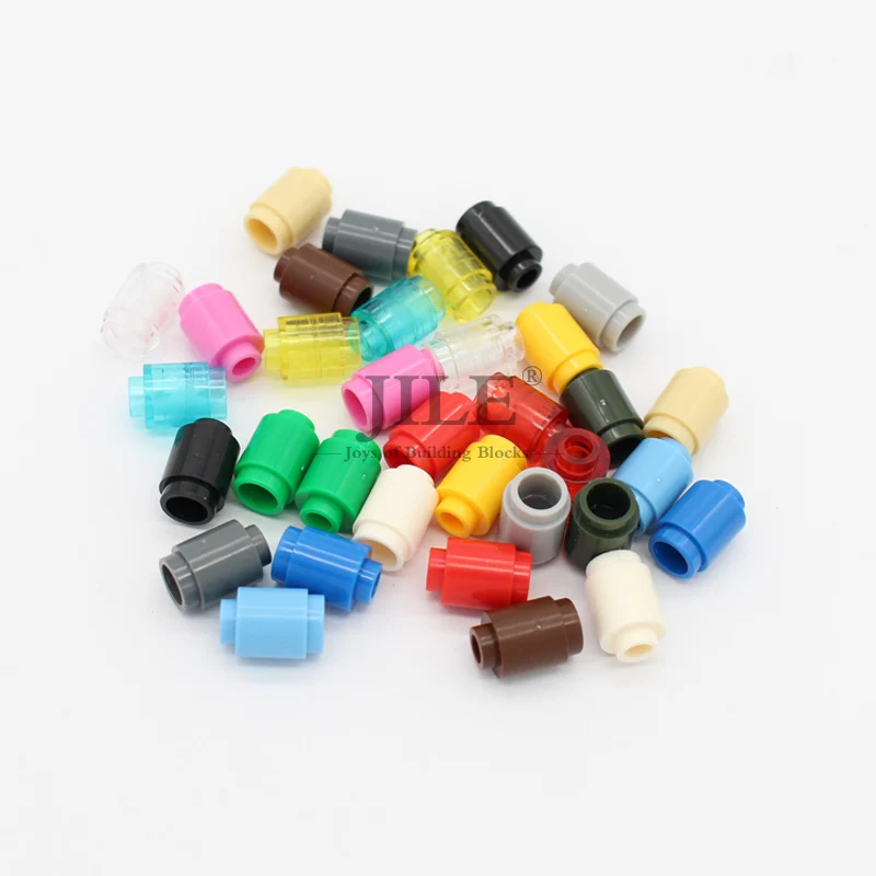 Moc кирпич круглый 1x1 открытый шпилька 3062b цилиндрическая лампа из бисера DIY просветить строительные блоки совместимы со сборками частиц