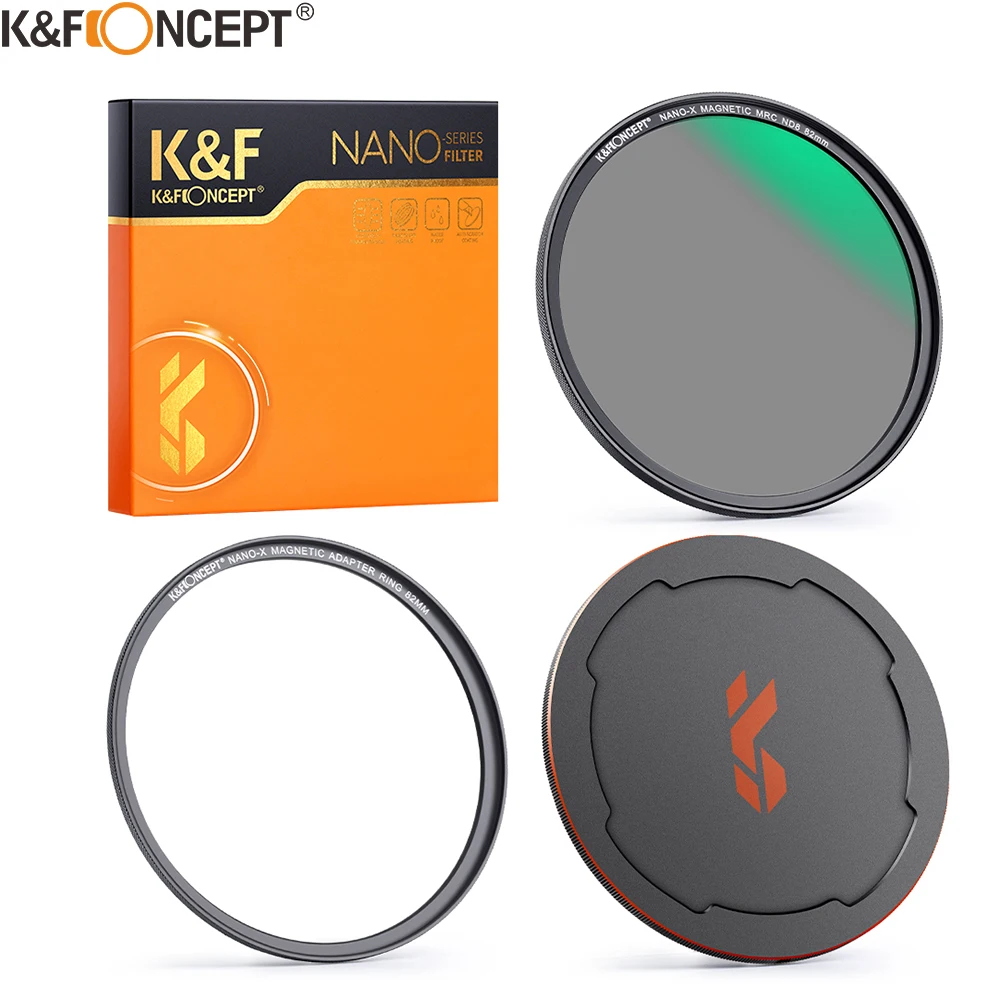 K&F Concept Magnetic HD ND8 Nano-x Camera Lens Filter with Lens Cap Multi-Layer Coatings Filter 49mm 52mm 58mm 62mm 67mm