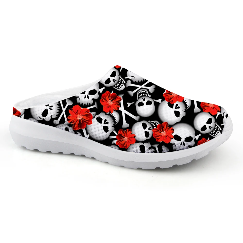 

Сандалии женские из сетчатого материала, с принтом черепа, летние, дышащие