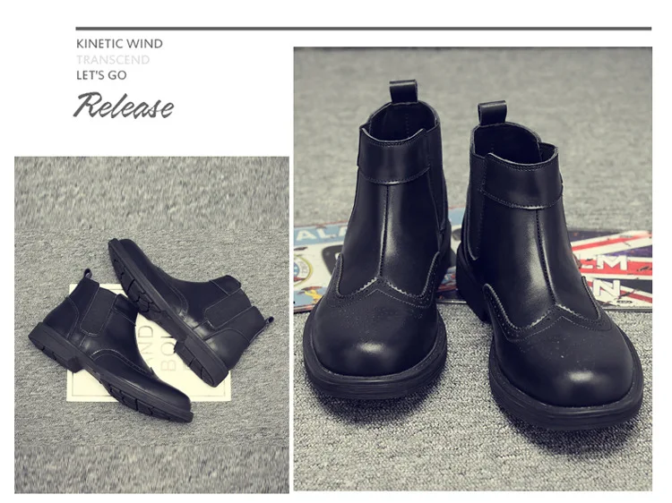 Winter PU Chelsea Boots Men Elastic Band Pointed Toe Ankle Boots Solid Casual Motorcycle Shoes Plus Size Black Brown