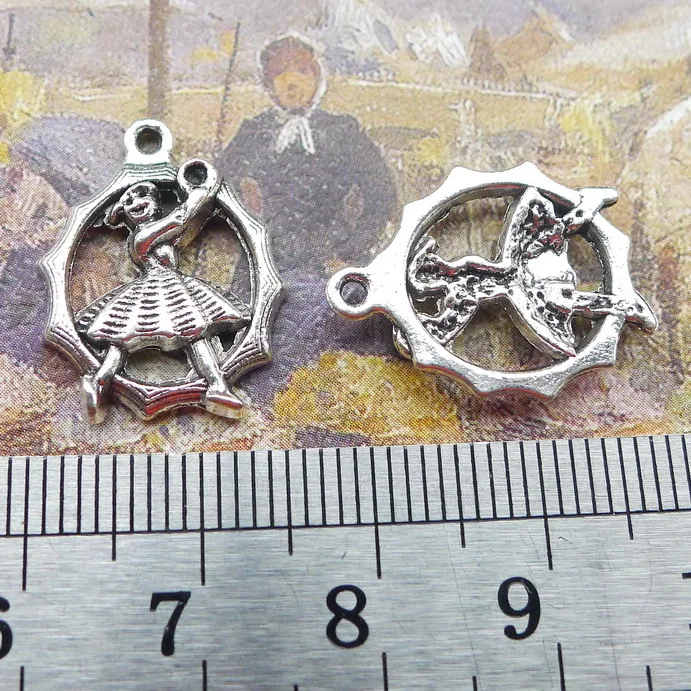 

Supplies For Jewelry Making 10pcs 15x20mm Antique Silver Color Girl Charms