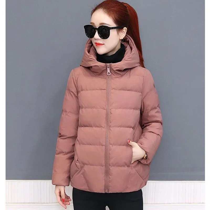 

2022 New Autumn And Winter Jacket Parka Women's Clothes Loose Wild Hooded Women's Cotton Jacket Short Female Coat