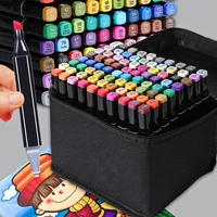 1260168200 colors manga sketching art markers highlighters pen sketchbook drawing set stationery for school supplies 04379