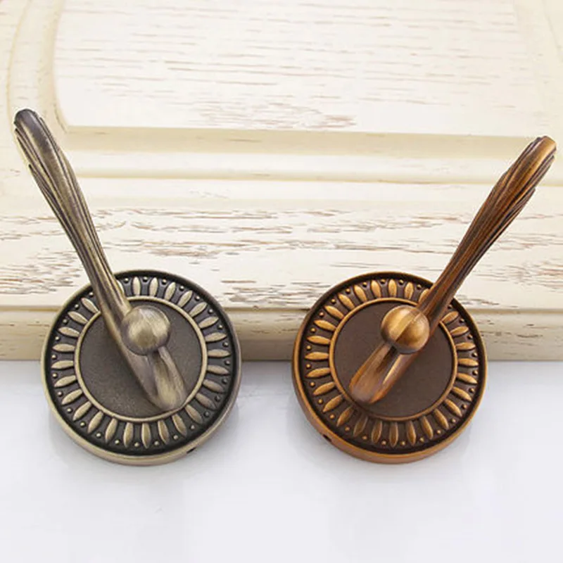 Европейский классический резной настенный крючок античная бронза гардеробная